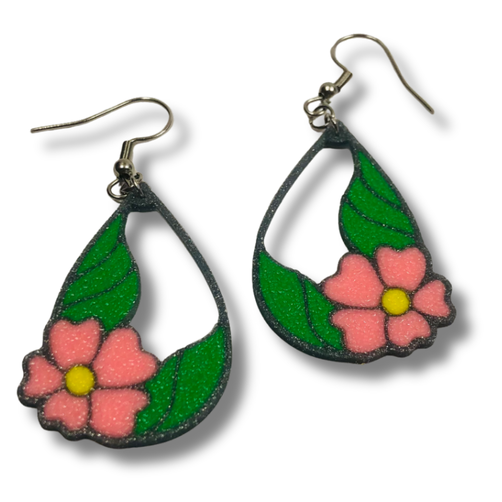 Flower Teardrop Earrings