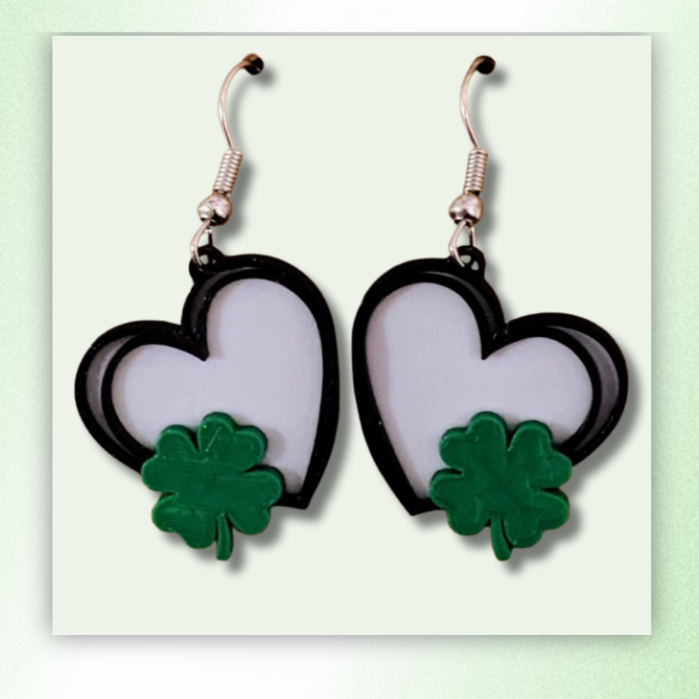 Clover Heart Earrings
