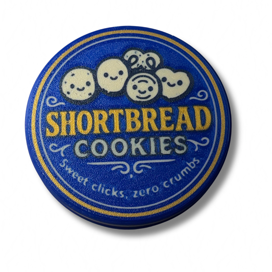 Short bread cookie tin clicker fidget