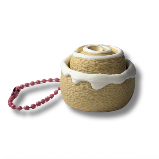 cinnamon roll clicker keychain