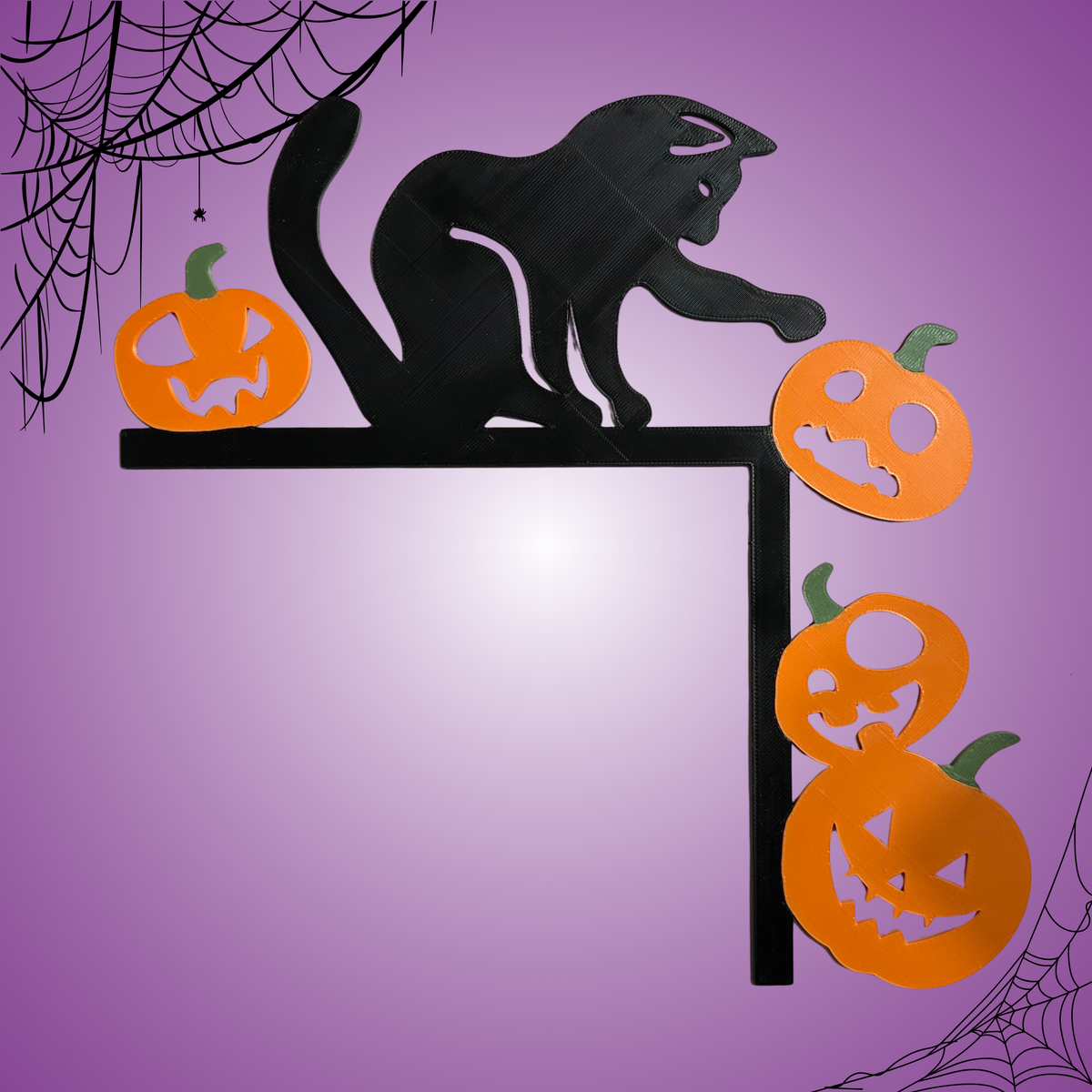 Black cat pumpkin door frame decor (Right Side)